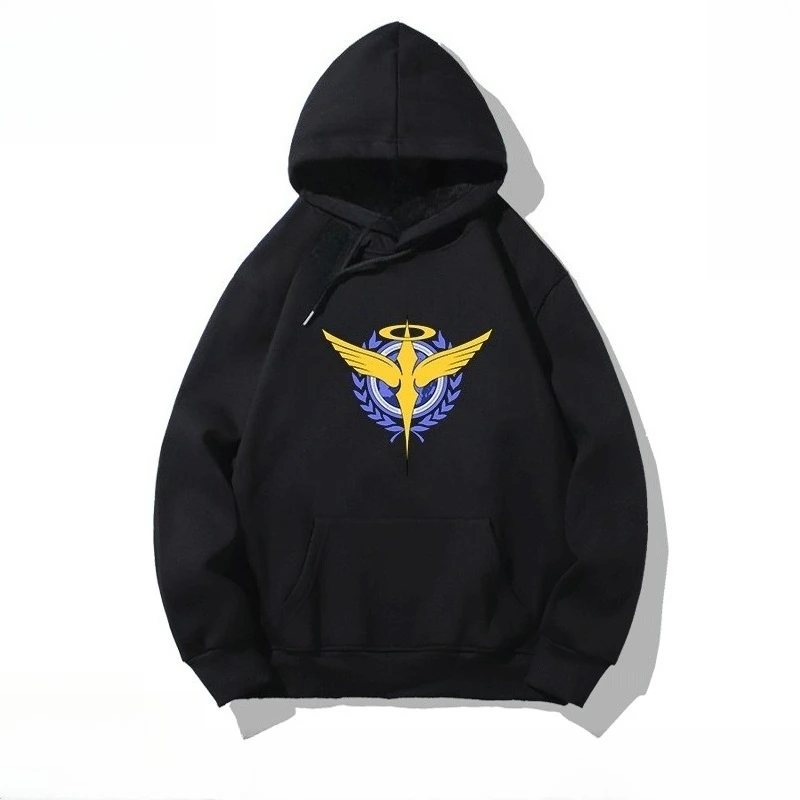 

Mobile Suit Gundam Glitter Hathaway Print Men's and Women's Autumn and Winter Trend Hoodie Loose Plus Size Thermal Top