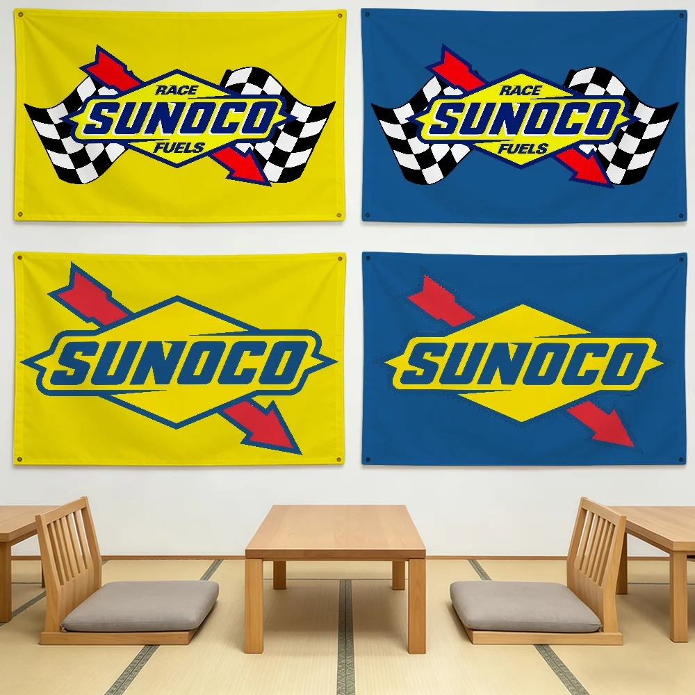 LUXURY S-SunocoS Oil Flag Durable Outdoor Indoor Patio Festive Decoration Classic Design Pole Wall Room Banner