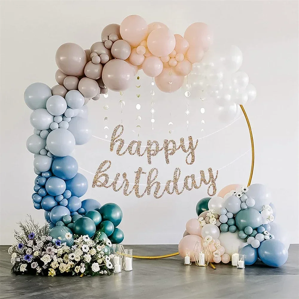 Circular Metal Arch Backdrop Stand Birthday Balloon Decoration Party Scene Decoration Baby Shower Ornament Wedding Balloon Bow