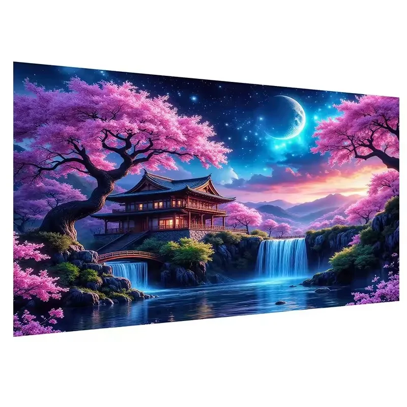 

Diamond Painting,Tree of Life Moonlight Waterfalls Diamond Mosaic Kits DIY Full Drill Crystal Rhinestone Arts and Crafts,Decor