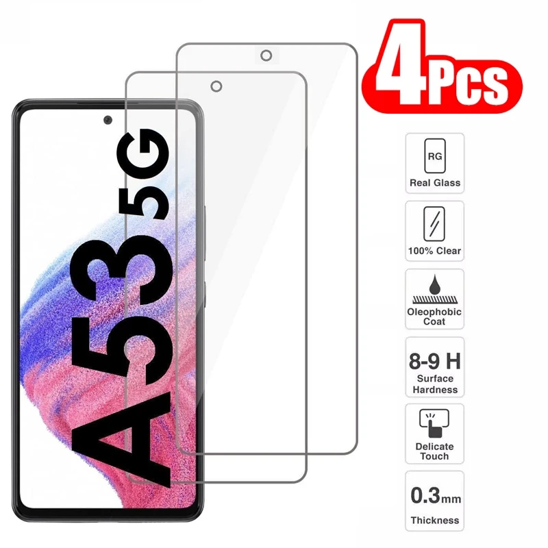 

2/4Pcs HD Full Cover Tempered Glass For Samsung Galaxy A53 5G Film