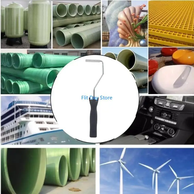 F92C Lightweight Aluminum Alloy Fiberglass Roller for Efficient Bubble Elimination Laminating Tub Shower Bathtub Boats Repair