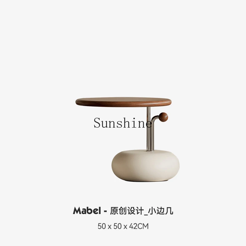 French walnut round coffee table living room home retro creative sofa coffee table