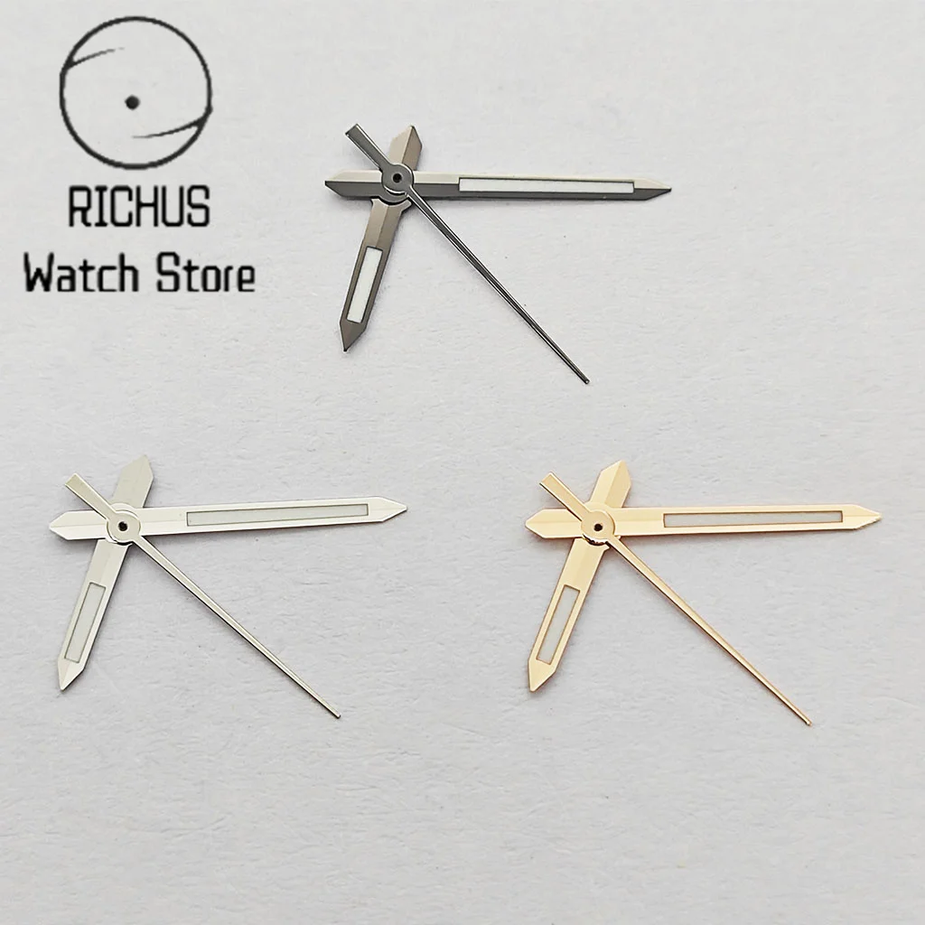 NH35 Silver Rose Gold Gun Color Watch Hands Green Luminous Fit NH35 NH36 Movement Watch Accessories