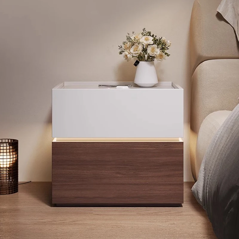 

Drawers Luxury Nightstand Mini Smart Night Round Nordic Side Cute Minimalist Nightstands Irregular Mesita De Noche Furniture