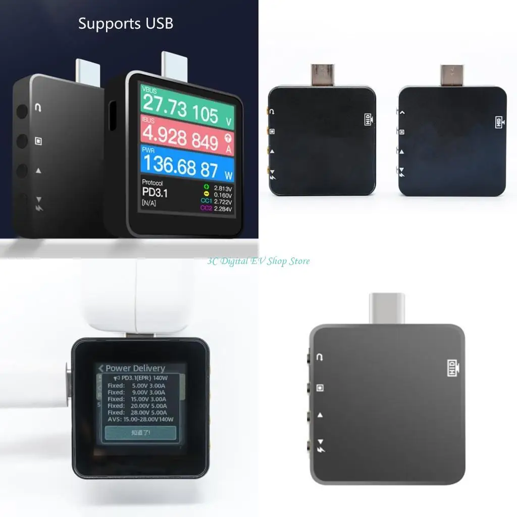 E74D KM003C USB C PD3.1 50V 6A Ranges USB C Capacity Tester