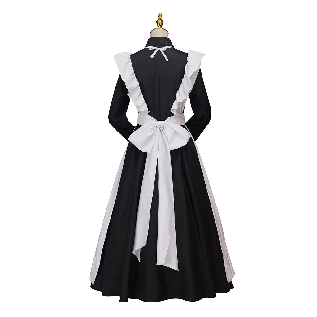 Shizuku Hasei Cosplay Undead Girl Costume Women Black Maid Uniform Dress Suit Halloween Party Waitress Disguise Ball Gown