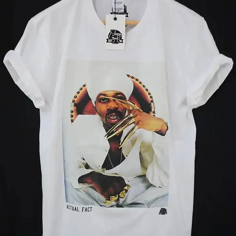 Actual Fact Shaolin Hip Hop Rza Gold Nails Rap Urban White T Shirt