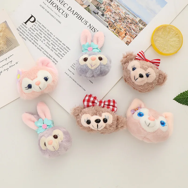 Anime Disney Cute Figure Plush Doll Brooch Duffy StellaLou LinaBell Kawaii Plush Doll Stuffed Women Coat Brooch Gift