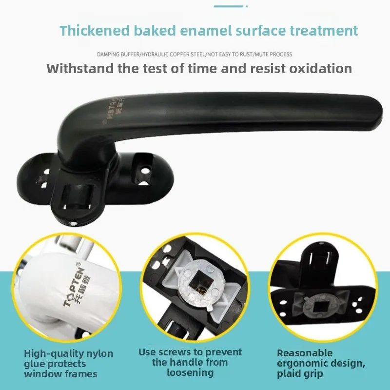 Aluminum Alloy Window Handle Lock Latch, Thermal Break Casement Sliding Window Lever Handle