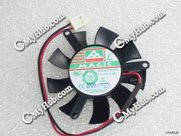 For Protechnic MGA5012XR A10 DC12V 0.19A 4510 4CM 45mm 45X45X10mm 2Pin 2Wire Graphics Cooling Fan Magic MGTA5012XR-A10 A10