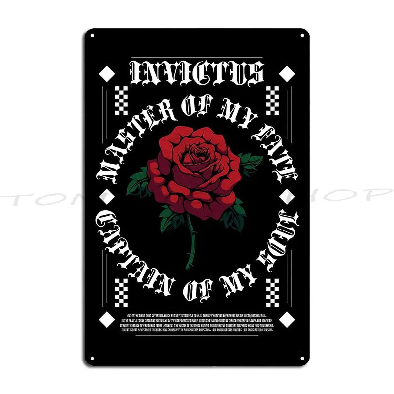 Invictus Metal Plaque Poster Club Cave Garage Club Garage Printing Tin Sign Poster