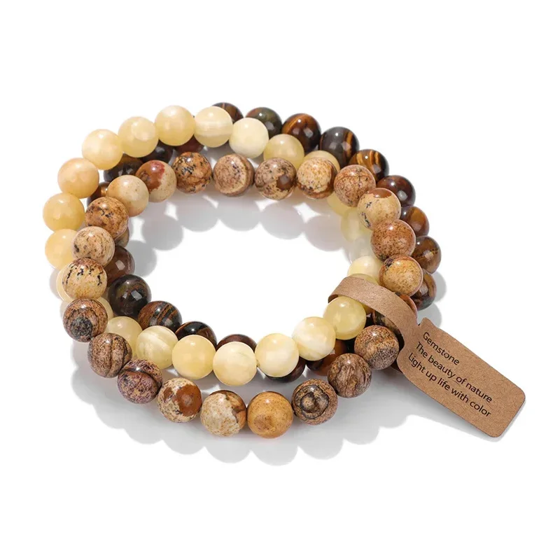 Natuursteen Kristal Kralen Halfedelstenen Damesarmband Amethist Meerlaagse Combinatiearmbanden