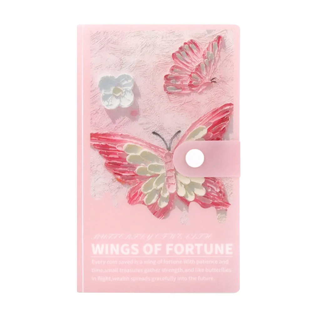 Risparmia denaro 100 buste Risparmio di denaro Sfida Pittura a olio Farfalla Raccoglitore di risparmio riutilizzabile Impermeabile portatile
