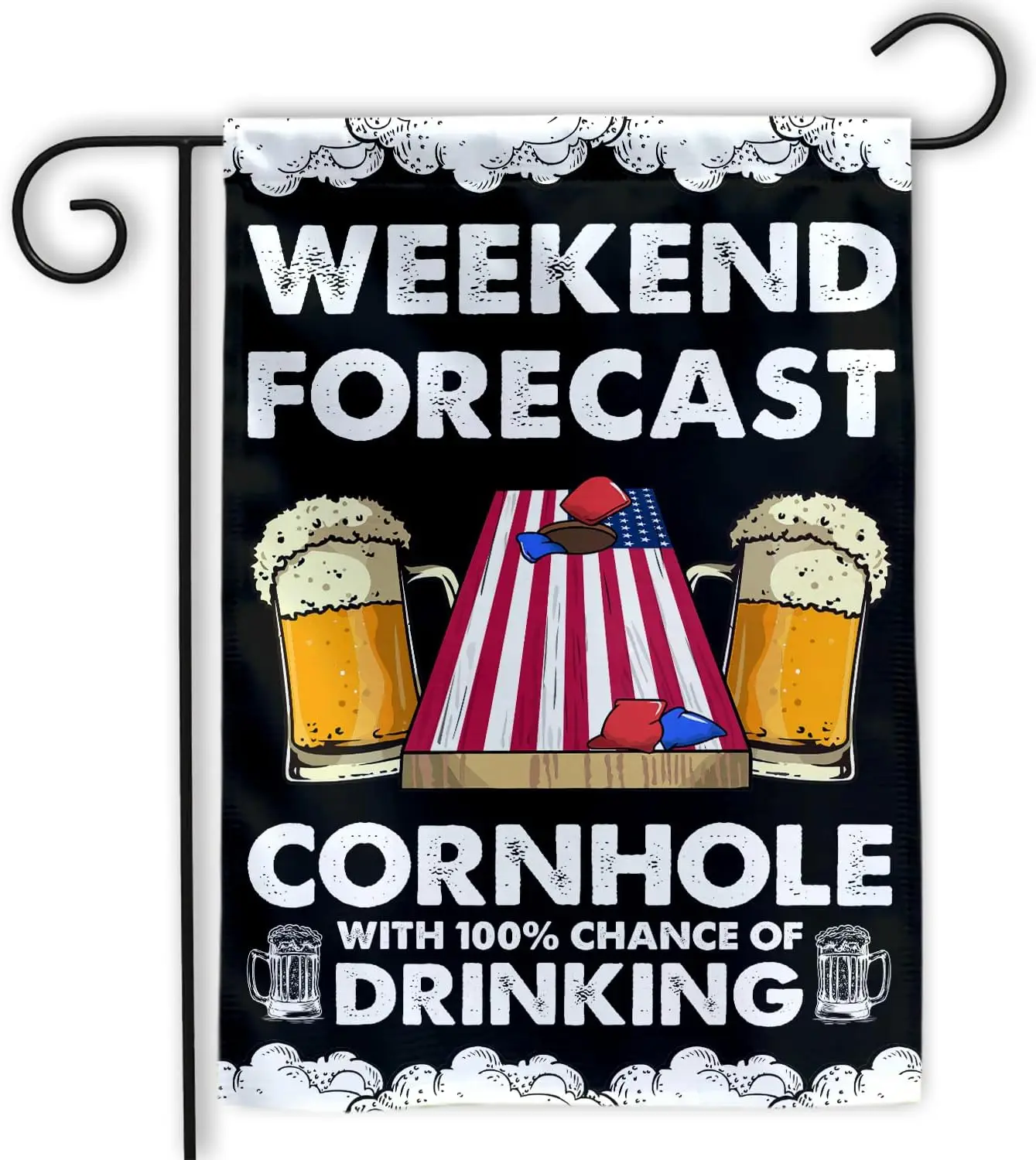 Cornhole Garden Flag Weekend Forecast Drinking Corhole Game Garden Flag Boss Of The Toss Flag Cornhole Player Gifts Outdoor  MMZ