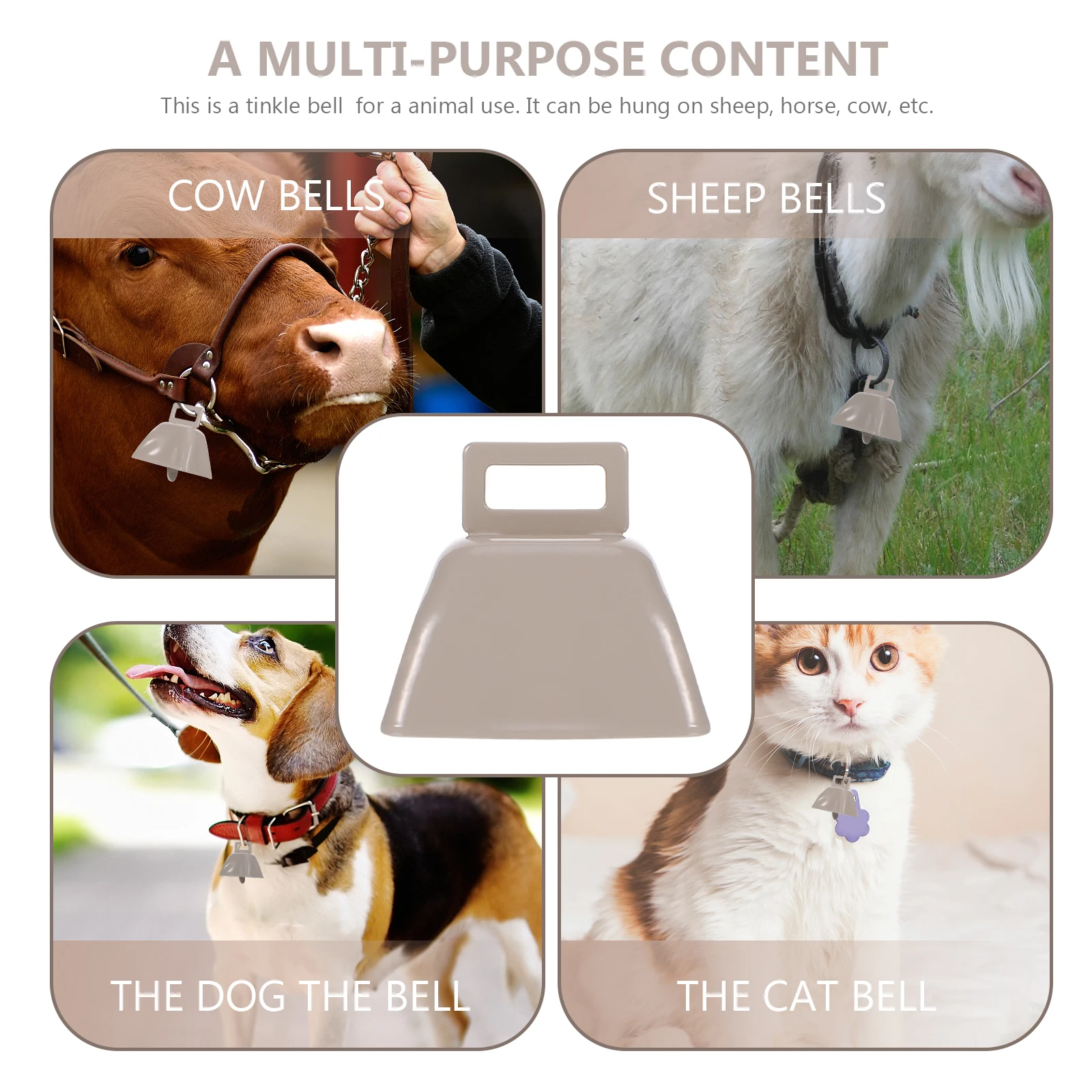 

2Pcs Bell Metal Hanging Loud Cattle Bells Animal Anti-Theft Bells for Grazing Use Bell Grazing Supplies