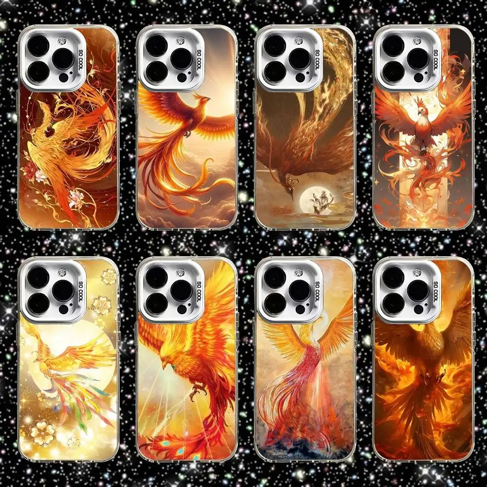 

Red Golden Cool Phoenix Phone Case For iPhone 16,15,14,13,12,11,Pro,XS,Max,Plus,Mini,SE White Candy Matte Shockproof Cover