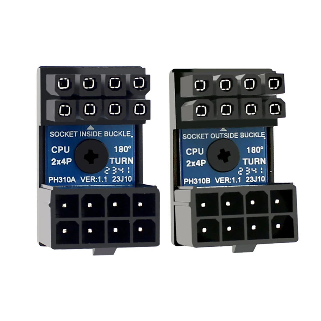 XT-XINTE CPU 8pin Female 180 Degree Angled to 8P Male Power Adapter for CPU Extension CPU Steering Connector Board for PC