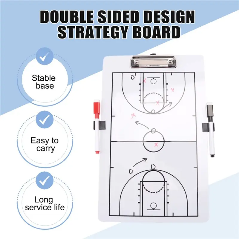 【New User-Coupon!】Coach Board Dry Erase Coaching Board Double Sided Design Strategy Board Whiteboard For Basketball - Image 4