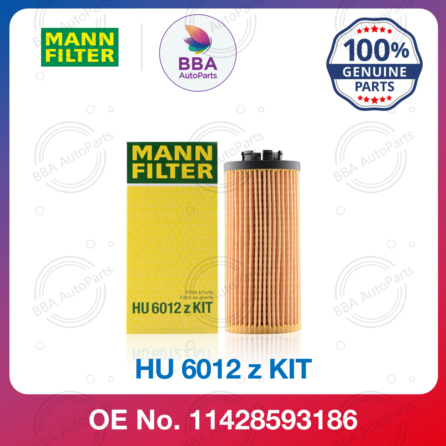 

Mann HU6012Z Oil Filter Kit for BMW X1 120i 125i X2 218i 220i 225i OE 11428593186 - Automotive Maintenance Part