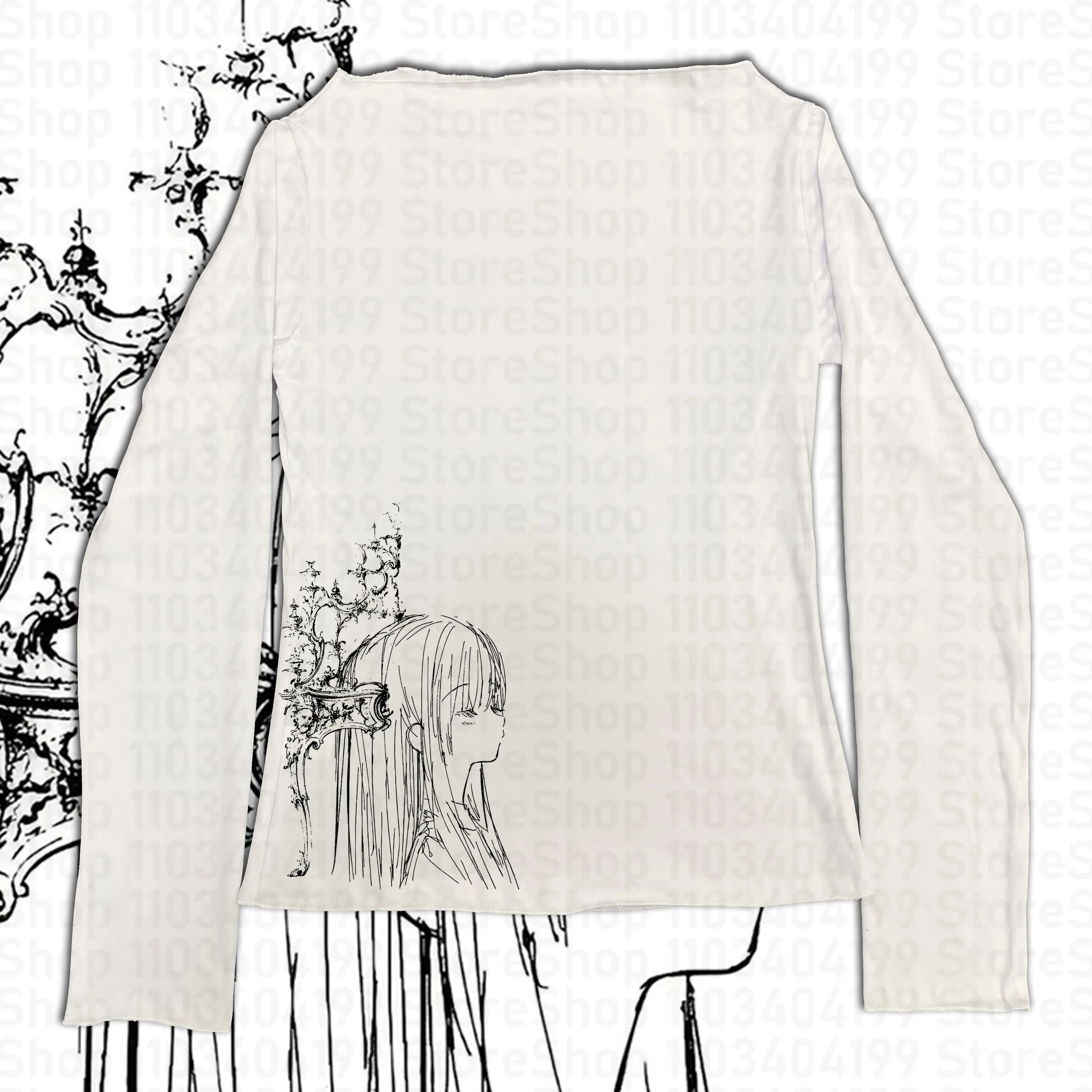 

Y2k Punk Printing Tops Girls Long-sleeve T-shirt Streetwear Gothic Women Clothing Long-sleeve Tees Harajuku Fairy 2000s Tops