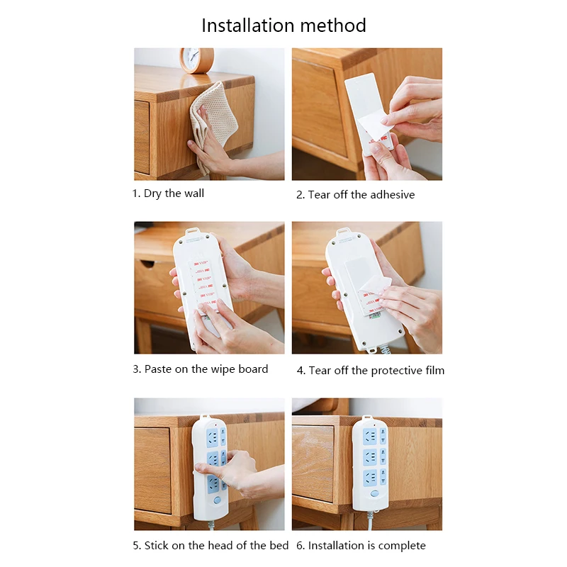 1-piece wall mounted storage plug-in holder wall mounted storage plug-in board socket wall mounted adhesive wall mounted bracket