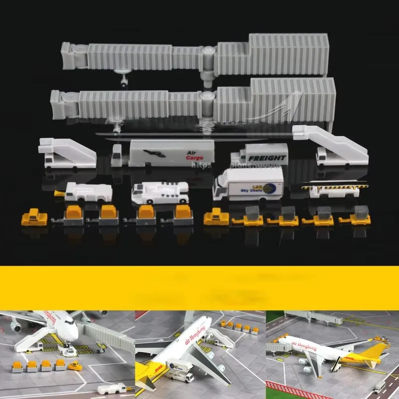 1:400 Scale Model Aircraft Airport Ground Handling 20 Wheeled Car Boarding Car Bridge Truck Transmission Car Toys For Gifts Fan