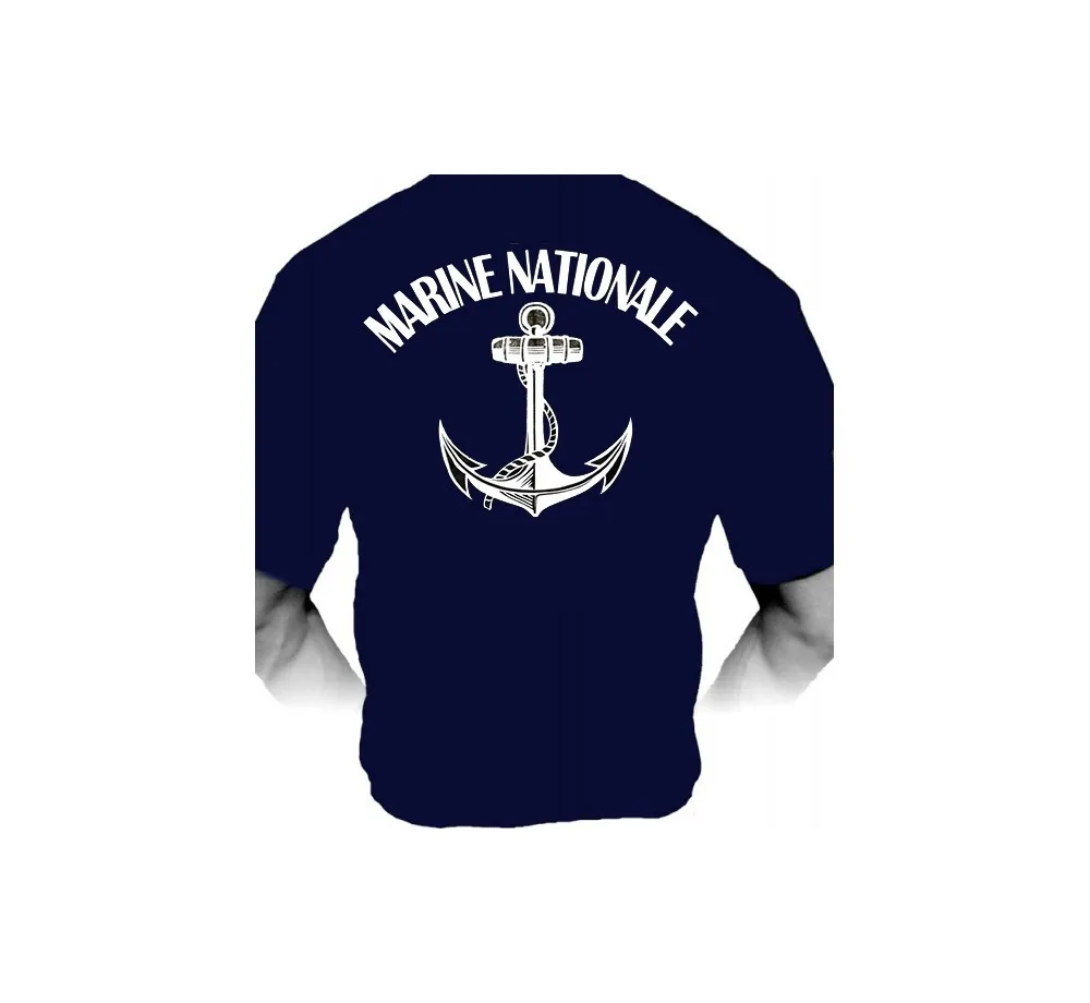 France Marine Nationale Army Men T-Shirt Short Sleeve Casual 100% Cotton Shirt