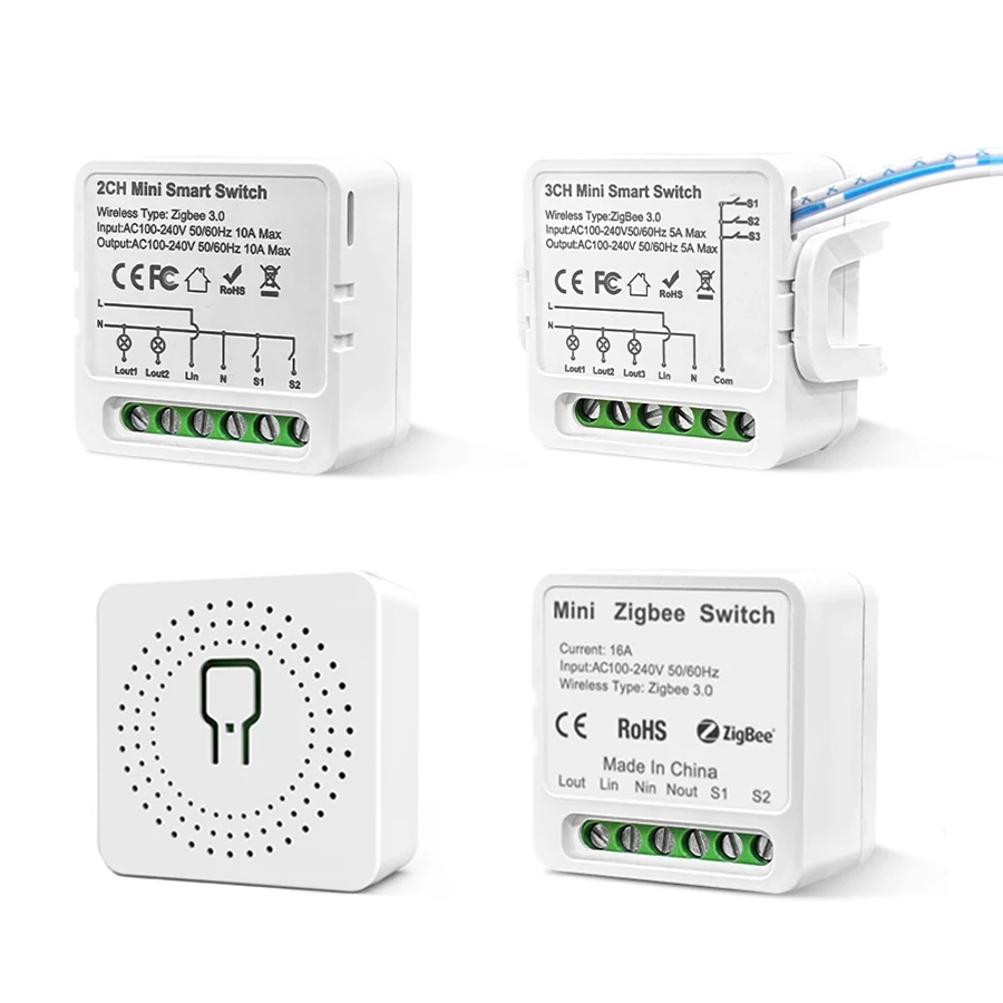 1/2/3CH Smart Home Module Breaker Mini Tuya Smart ZigBee Switch 100-240V Smart Life App Alexa Google Assistant Voice Control