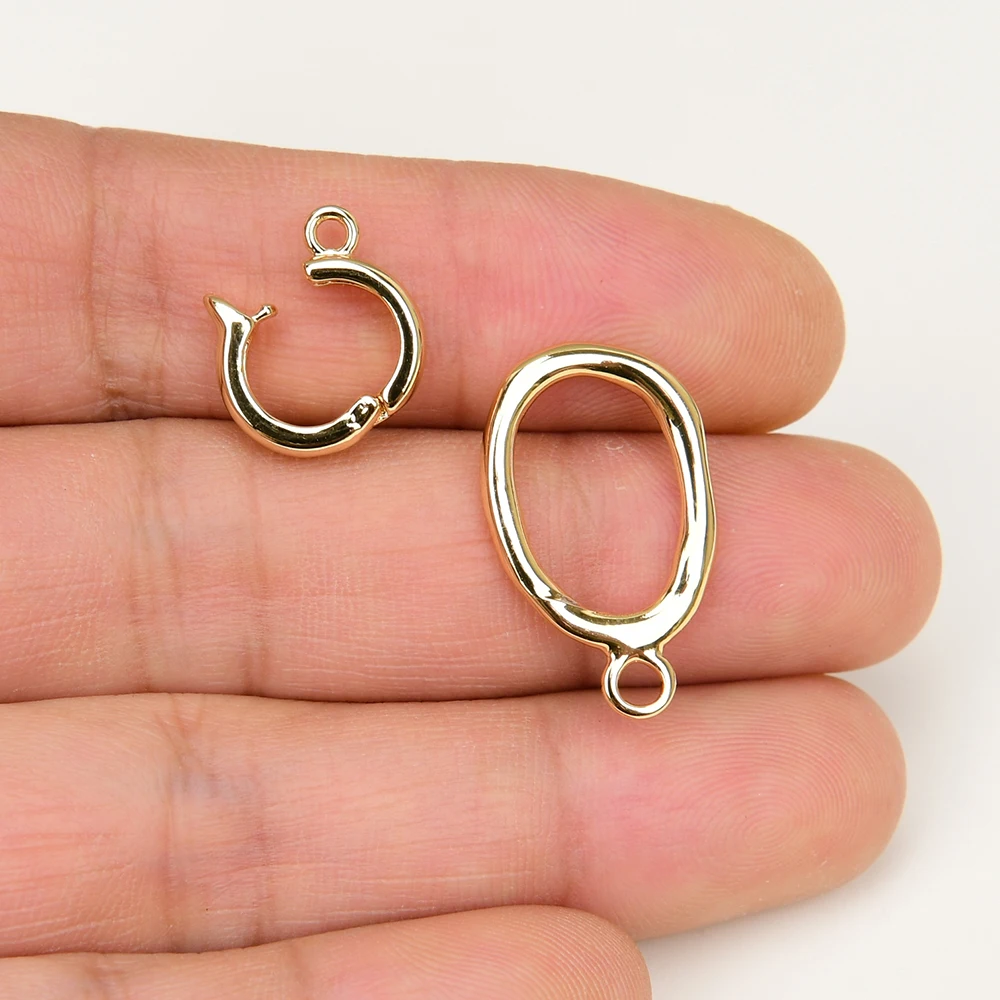 10 Pcs Circle Bamboo OT Gold Plated Clasps For Necklace Making DIY Craft Accessorie
