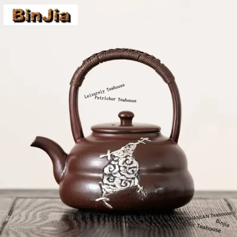 Ancient Persimmon Red Glazed Alcohol Stove For Tea Cooking Outdoor Camping Fire Roast Furnace Boiling Water Kettle Kungfu Teaset