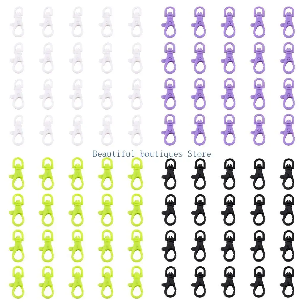 U4LF 20PCS Practical Plastic Lobster Clasps Safe Materials Jewelry Component Supplies for Jewelry Findings and Keychains