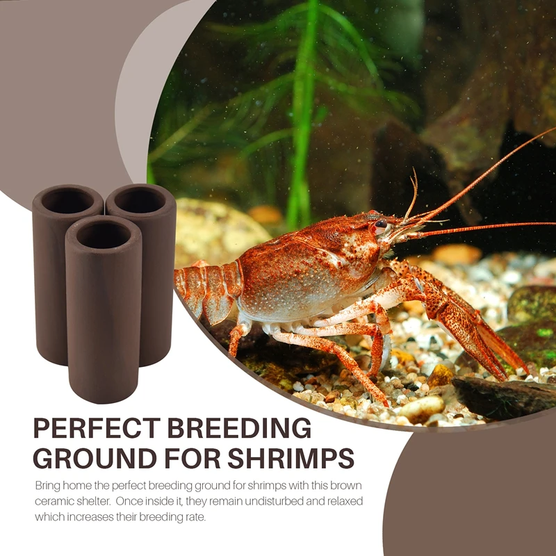 ملاجئ من السيراميك البني لتربية الجمبري ، كهف الاختباء ، أنبوب التكاثر ، 3 *