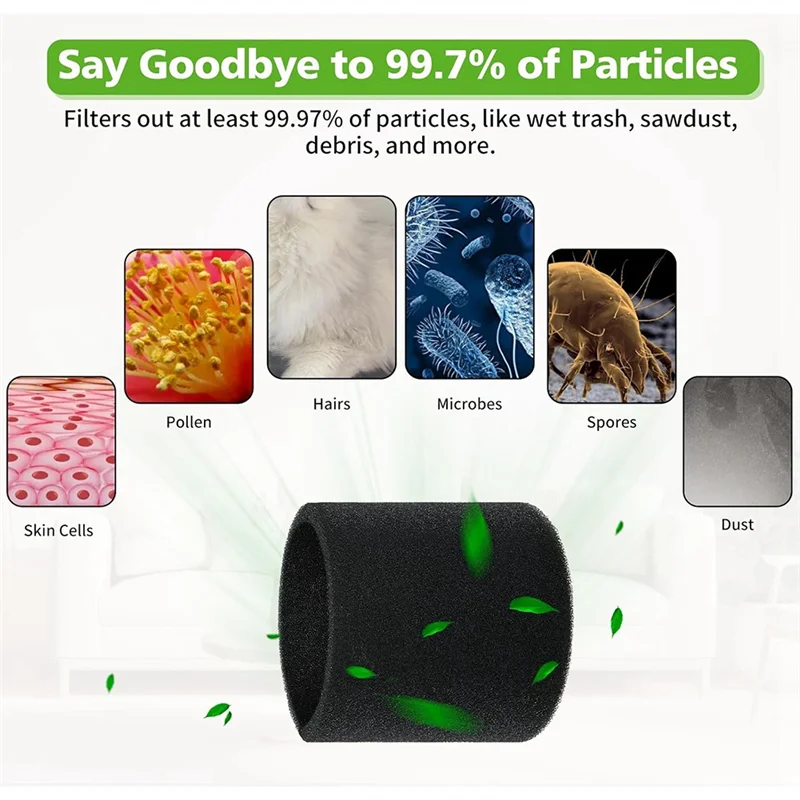 Filtro de funda de espuma Shopper's Appliances VF2001, paquete de 4 para un rendimiento óptimo con la mayoría de aspiradoras en seco y húmedo Shop Vac, Vacmaster y Genie