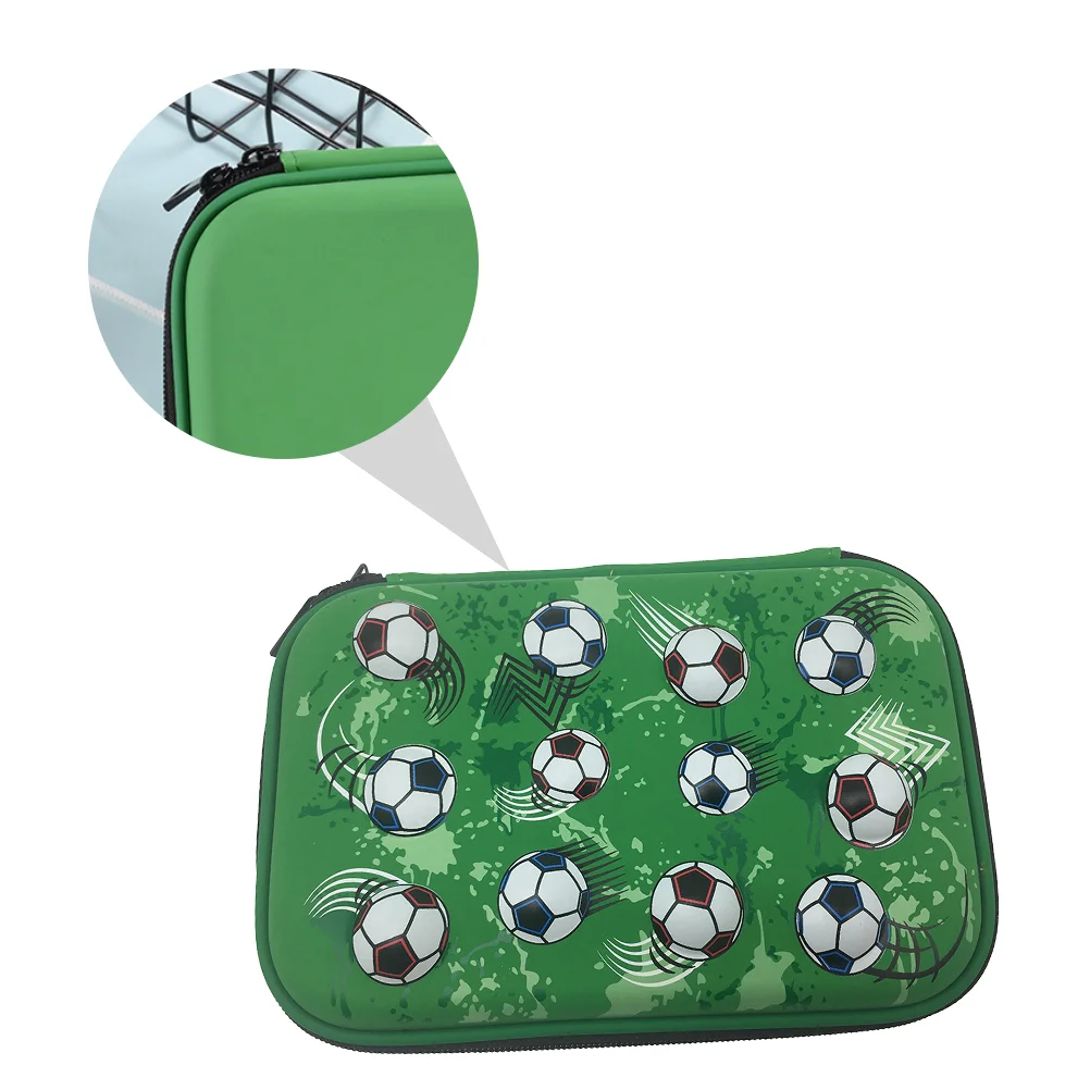 Imagem -04 - Estojo de Lápis Eva Zíper Carry Maquiagem Escova Bolsa de Armazenamento para Futebol Forma 22x15x45cm Design Verde Criança