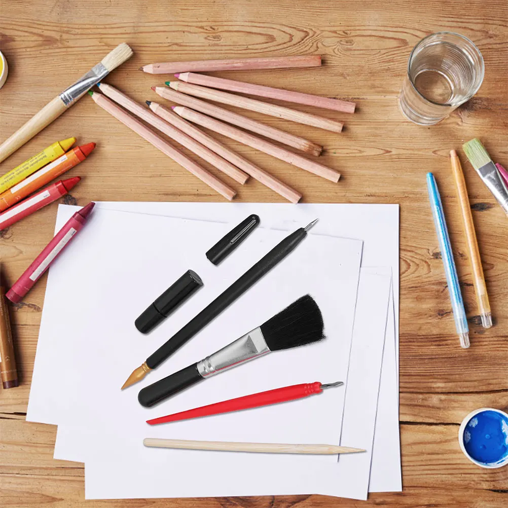

10pcs Scratch Painting Tools Reusable Sticks Scraping Dual Tip Drawing Pens Hardwearing Material Design Versatile
