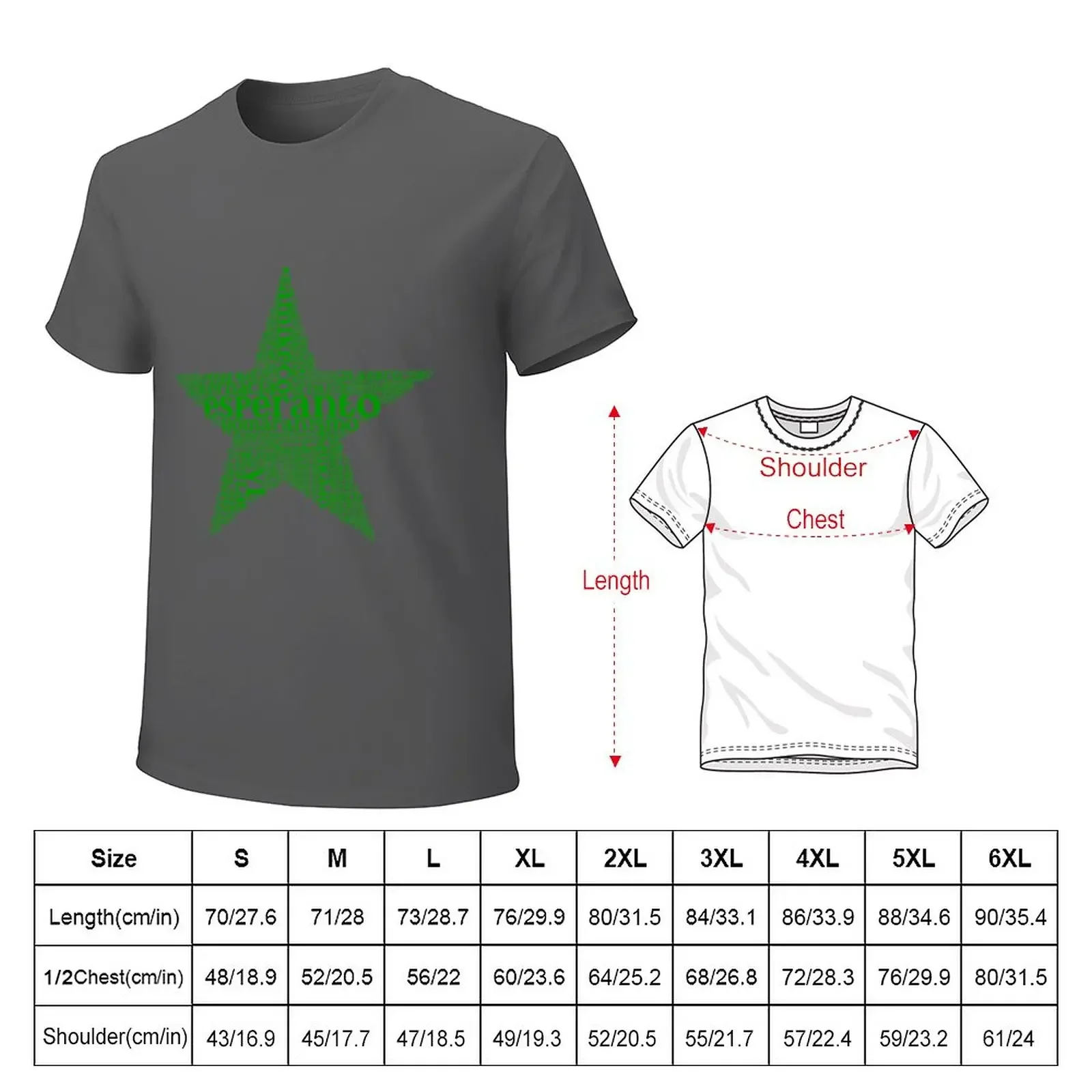 Stelforma Vortnebulo - Star-shaped Word Cloud in Esperanto T-Shirt korean fashion funnys blanks mens t shirts