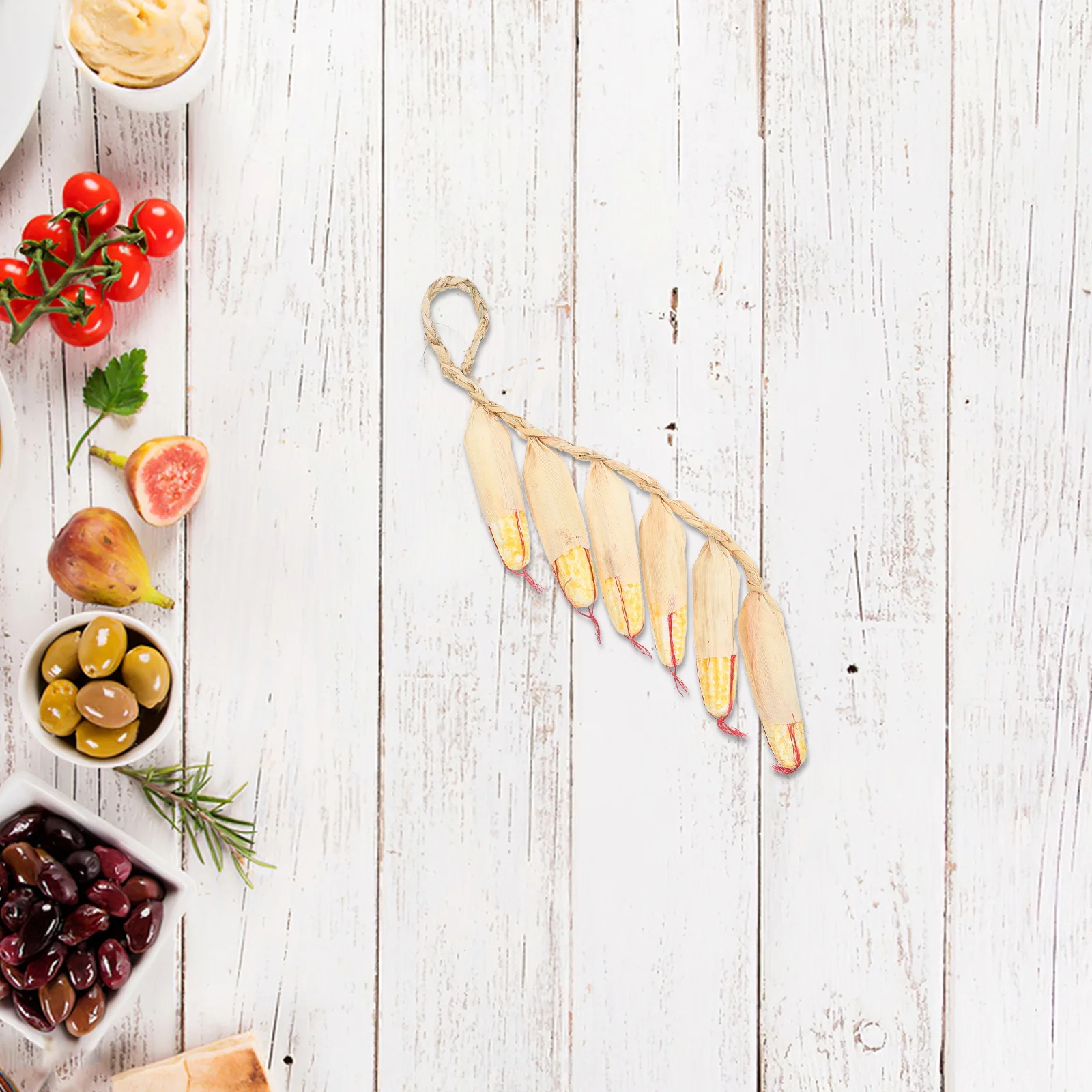 

2Pcs Realistic Corn Ornament Hanging Artificial Vegetable Decor for Home Kitchen Garden Wall Adornment Fake Corn