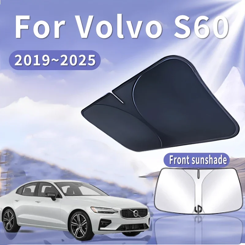 

Foldable Car Sun Visor For Volvo S60 2019~2025 2020 Front Windshield Sunshade Heat Insulation Summer Cooling Auto Accessories