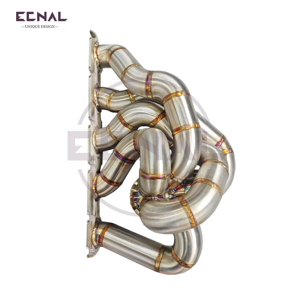Ecnal Exhaust Lengthened Manifold for Audi RS3 TTRS SS304 Garrett Turbine Connectable PTE Support 1200 Horses Exhaust System