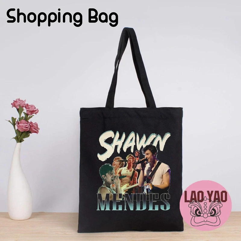 Shawn Mendes Singer Aesthetic Bags Women Birthday Present Shopping Bag Totebag Tote Shopper Woman Cloth Canvas