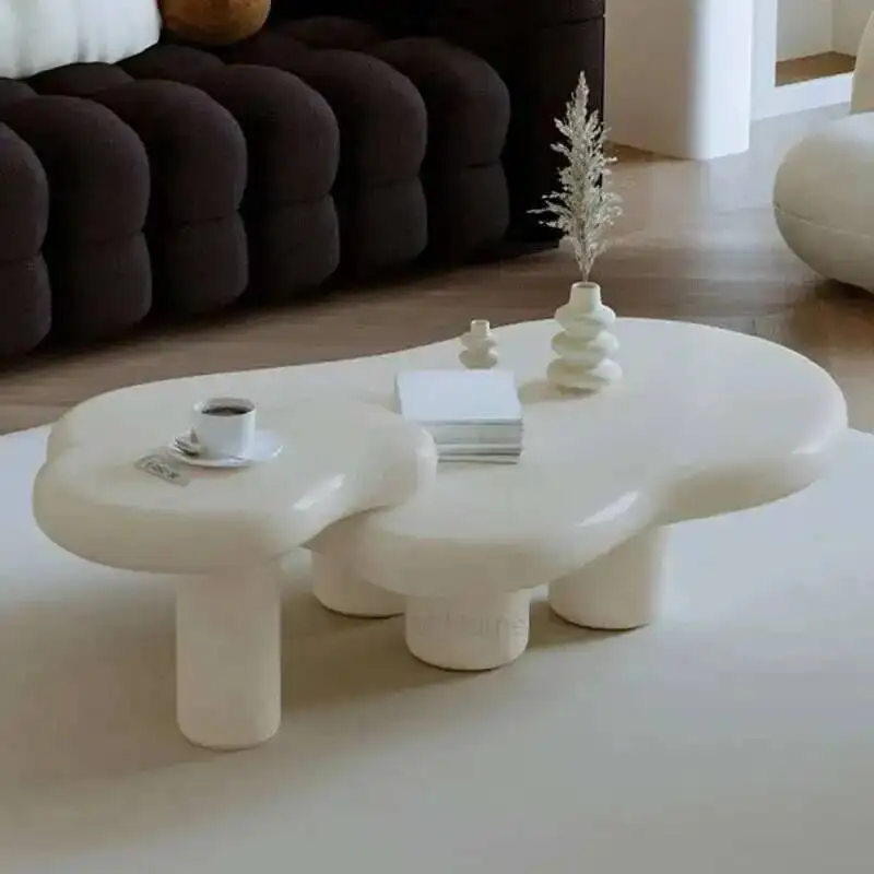 Series Modern Living Room Café Tables for Café Furniture Irregular White Coffee Table Creative Cream Upscale Large Coffee Tables