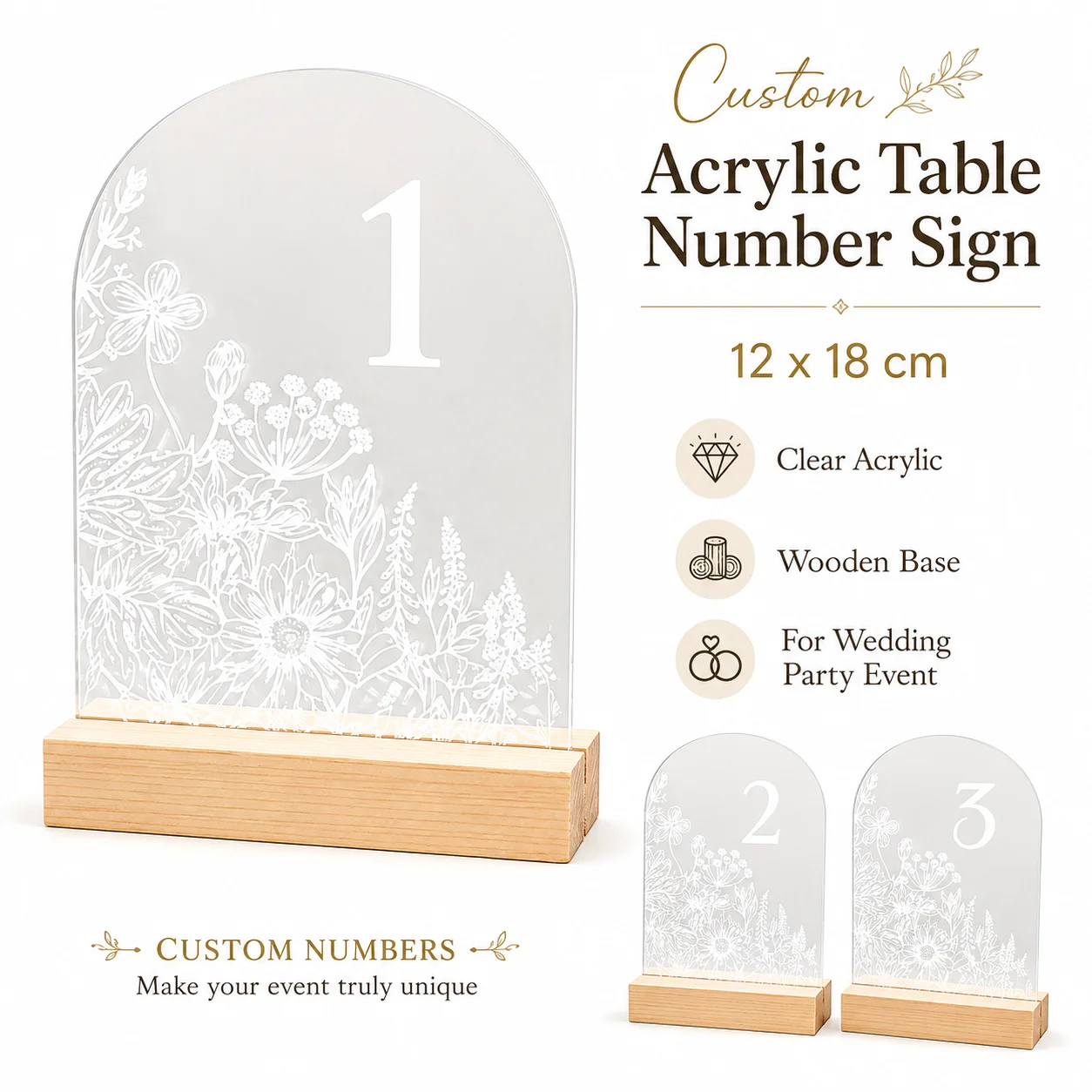 Personalized Acrylic Wedding Table Number Signs Custom Reception Table Cards Creative Decorations for Wedding Party Ceremony