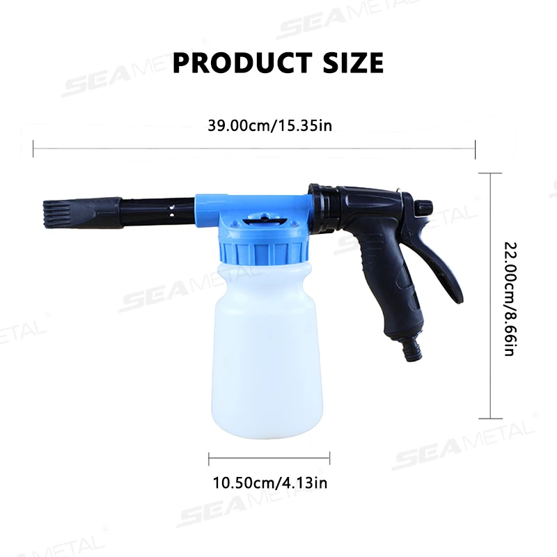 SEAMETAL 1L Adjustable Car Washer Foam Nozzle Car Washing Foam Gun Cleaning Tool Glove Pot Lance Water Soap Shampoo Sprayers