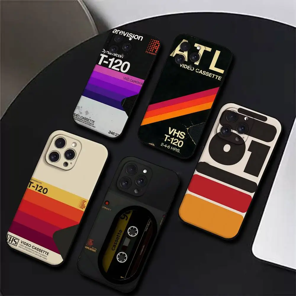 

Retro VHS Video Tape Phone Case For iPhone 17 16 15 11 12 14 13 Pro Max Mini X XS XR 7 Plus 17E Shockproof Silicone Cover Fundas