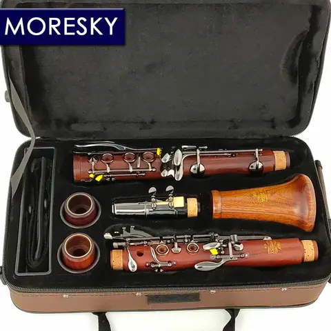 MORESKY 레드 우드 프로페셔널 클라리넷 Bb 로즈우드 블랙 니켈 도금 키 솔리드 우드 Sib Klarnet M18