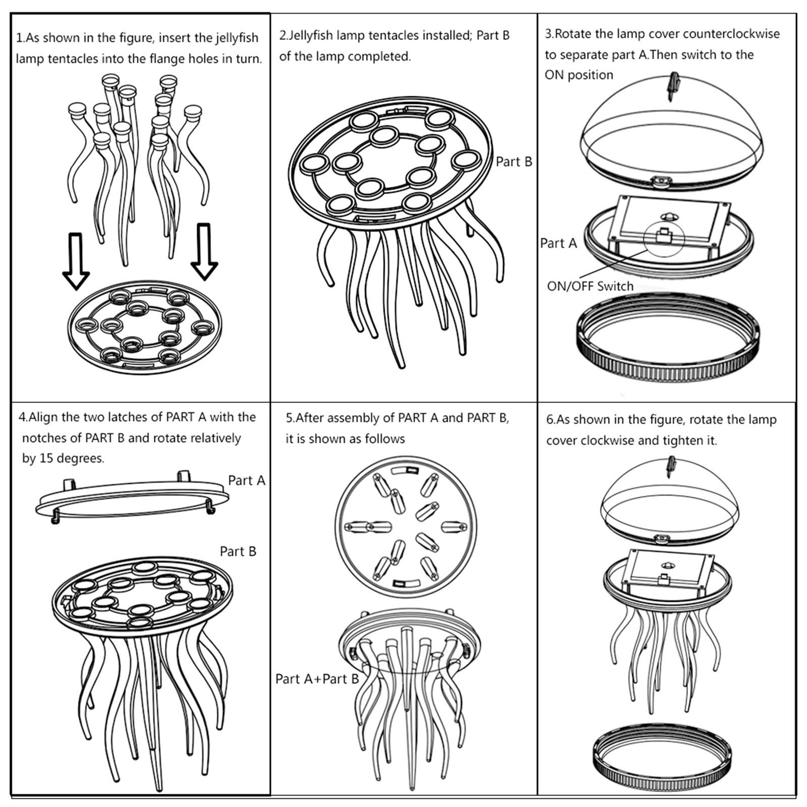태양 해파리 풀 빛 동적 RGB 색상 변경 충전식 교수형 조명 파티 웨딩 장식에 대 한 디 밍이 가능한 밤 빛