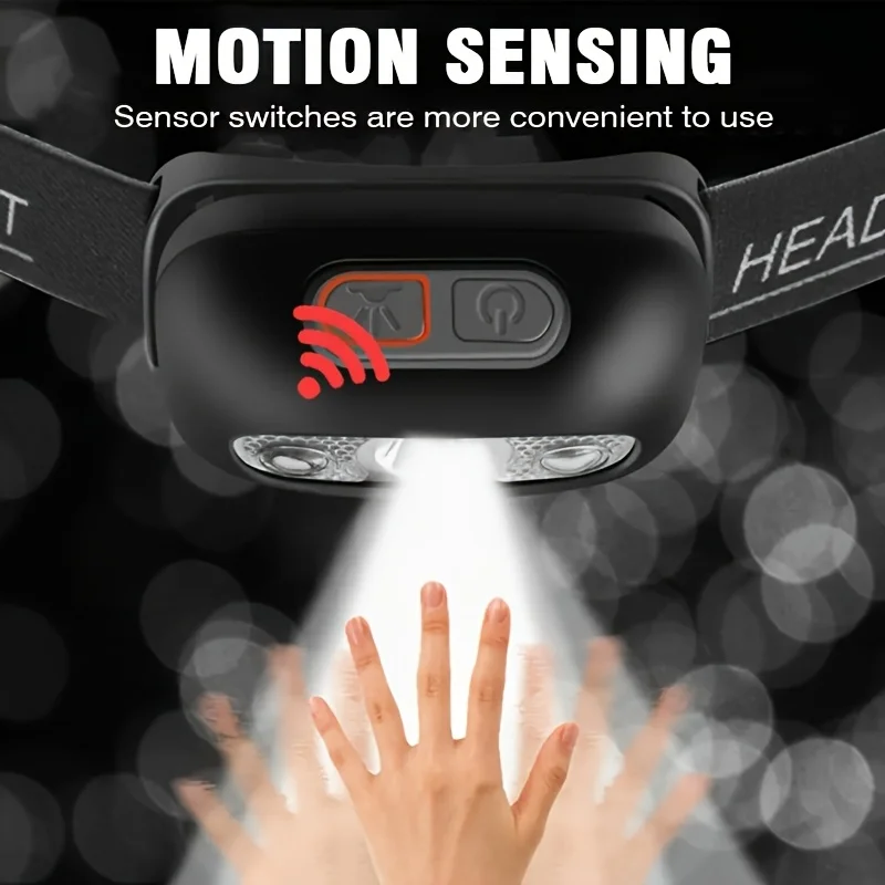 500 Lumen USB Rechargeable Headlamp Motion Sensor Bright LED Running Fishing Flash Head lamp Headlight Infrared Sensor Light