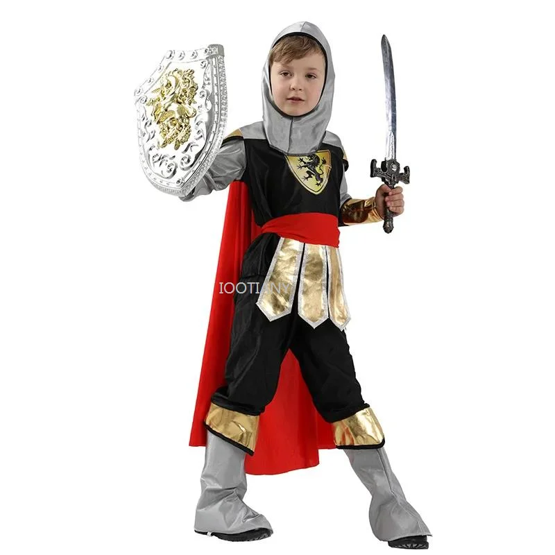 

CosplayChildren's Ancient Roman Greek Greek Warrior Soldier Gladiator Medieval Templar Costume Boy Halloween Party Ninja Dress U