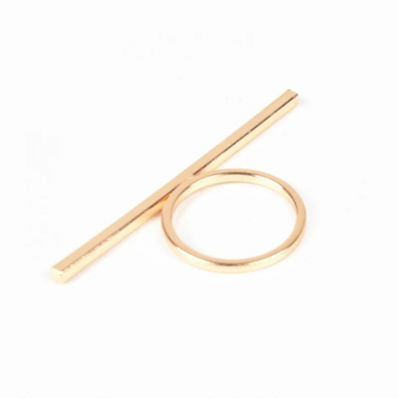 One Word Ring Simple Long Bar Rings Punk Exaggerated Knuckle Joint Rings For Women Finger Accessories Party Jewelry Gift